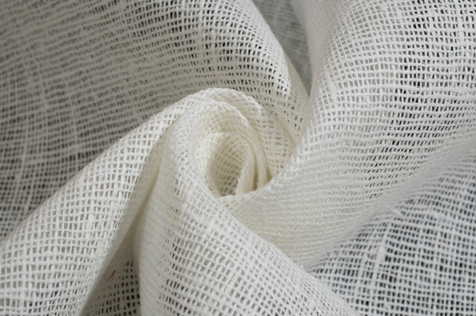 Decorative fabric-mesh white-milky