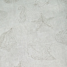 Jacquard linen and cotton 166 cm sea