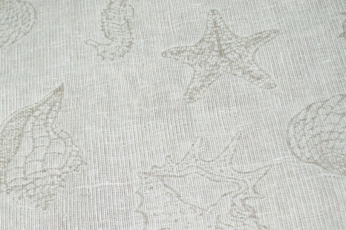 Jacquard linen and cotton 166 cm sea