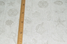 Jacquard linen and cotton 166 cm sea