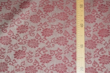 Flax decorative jacquard 160cm red flowers