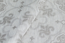 Decorative linen and cotton jacquard 181 cm natural grey ornament