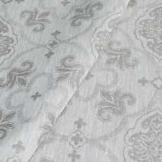 Decorative linen and cotton jacquard 181 cm natural grey ornament