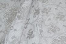 Decorative linen and cotton jacquard 181 cm natural grey ornament