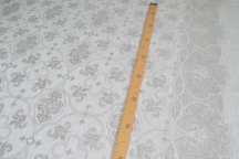 Decorative linen and cotton jacquard 181 cm natural grey ornament