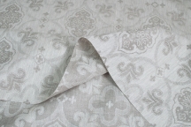 Decorative linen and cotton jacquard 181 cm natural grey ornament