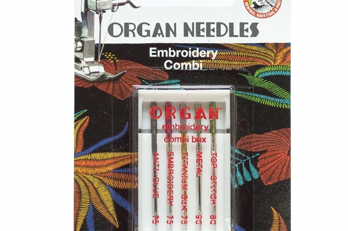 ORGAN иглы вышивальные 5/ EMBROIDER COMBI Box Blister