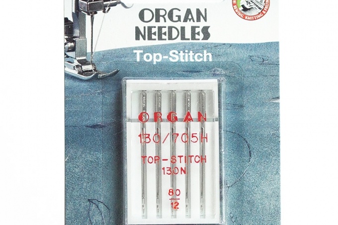 ORGAN иглы TOP STITCH 5/80 Blister.  Артикул 503455