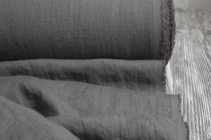 Medium Weight Linen Stone Washed graphite