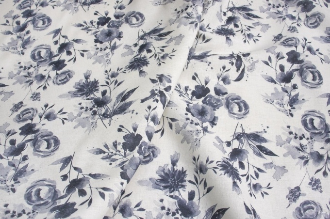 Linen Floral Fabric 06C226