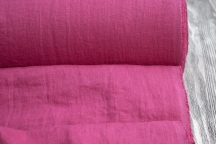 Medium Weight Linen Stone Washed fuchsia colour