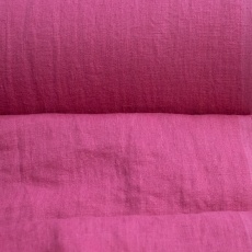 Medium Weight Linen Stone Washed fuchsia colour