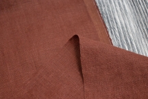 Medium Weight linen Stone Washed Terracotta-coloured