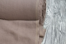 Wide Linen Fabric Stone Washed 250 cm Light brown cappuccino-colored