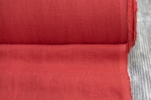 Medium Weight linen Stone Washed Classic red