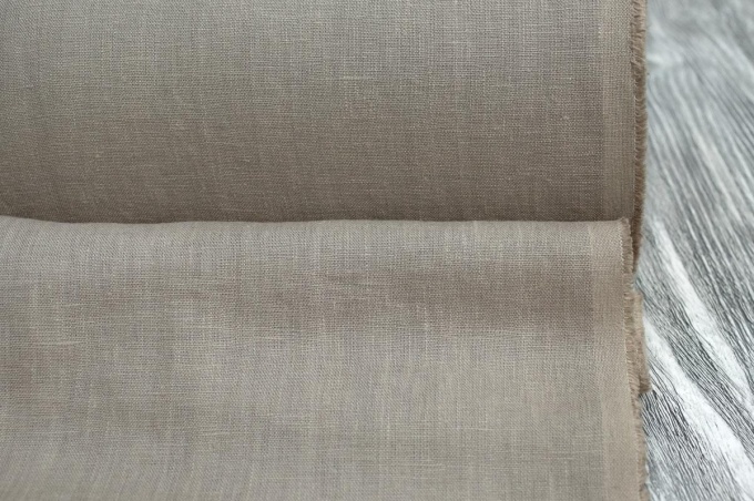 Medium Weight linen Stone Washed offee and milk