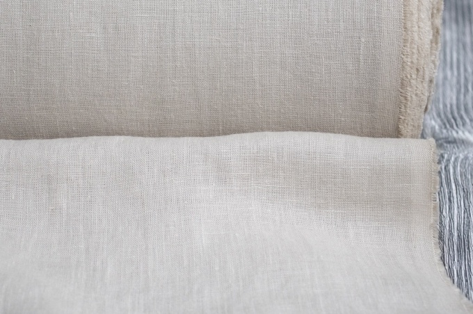 Medium Weight Linen Stone Washed natural gray color