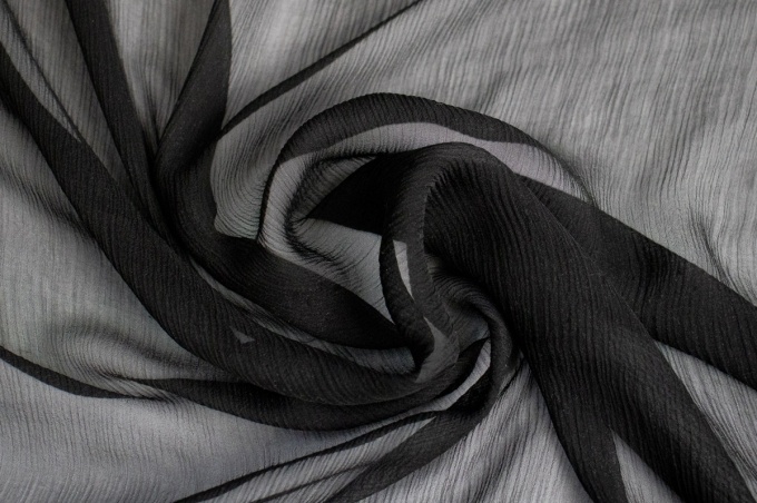 Silk crush chiffon black