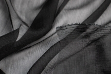 Silk crush chiffon black