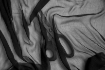 Silk crush chiffon black