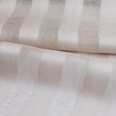 Linen tulle coffee with milk wide stripe 260 cm