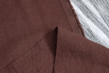 Flax with viscose dress linen in burgundy-brown with crinkle effect