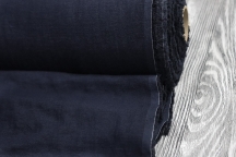 Medium Weight linen with Viscose Stone Washed dark blue