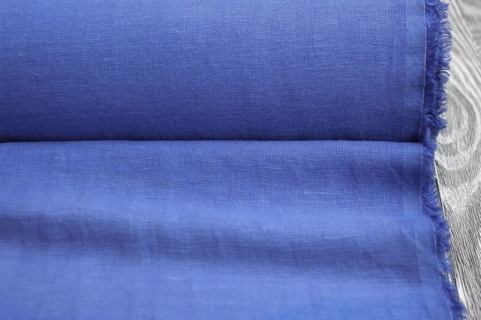 Medium Weight linen with Viscose Stone Washed electric blue