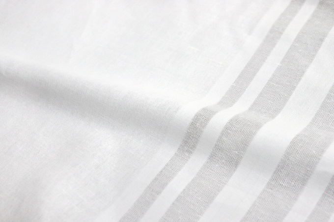 Linen with cotton tablecloth white 186cm