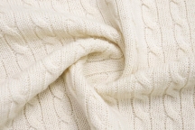 Italian knitted creamy woollen knitted fabric