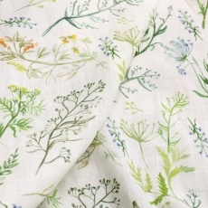 Linen Floral Fabric wildflowers