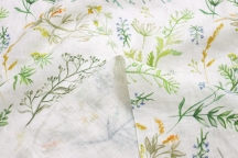 Linen Floral Fabric wildflowers