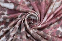 Italian dress viscose-satin stylised leopard