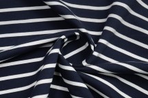 Knitwear french terry double thread blue, white stripe