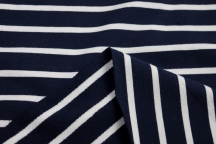 Knitwear french terry double thread blue, white stripe