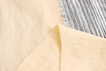 Linen with viscose dress crème brûlée with crumpled effect