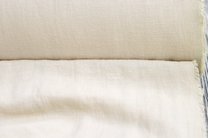 Creamy grey dress linen with viscose with crinkle effect