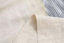 Creamy grey dress linen with viscose with crinkle effect