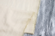 Creamy grey dress linen with viscose with crinkle effect