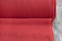 Medium Weight linen Stone Washed Classic red