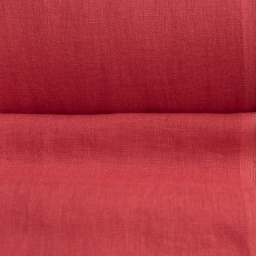 Лён костюмно-плательный красный c эффектом мятости