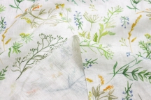 Linen Floral Fabric wildflowers