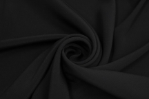 Natural silk crepe silk crepe with elastane black