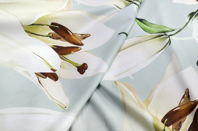 Bed linen sateen 240 cm pale turquoise