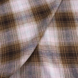 Linen for suits and interiors, plaid pied-de-poule with a wrinkled effect