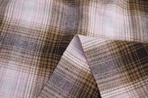 Linen for suits and interiors, plaid pied-de-poule with a wrinkled effect