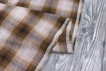 Linen for suits and interiors, plaid pied-de-poule with a wrinkled effect
