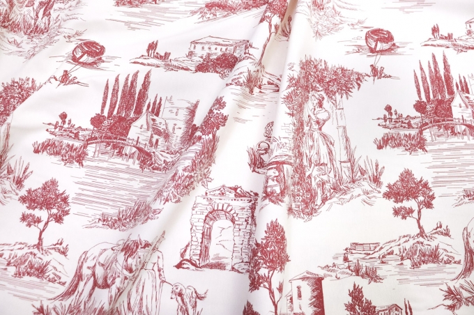 DUCK Интерьерная ткань 180см Туаль Де Жуи красный