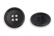 11309/4 40 (чер) Пуговица 40L (25мм) 4 прокола, пластик, черный глянцевый