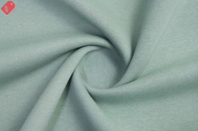 Трикотаж футер 3-х нитка с начёсом Зелено-голубой